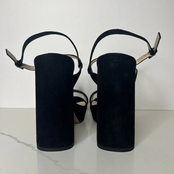 Pelle Moda Olina Slingback Platform Block Heels Sandals Black Sz 9.5 - Picture 5 of 14